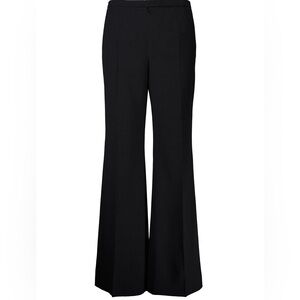 Marlowe wide leg high rise black wool trouser pants made in Italy